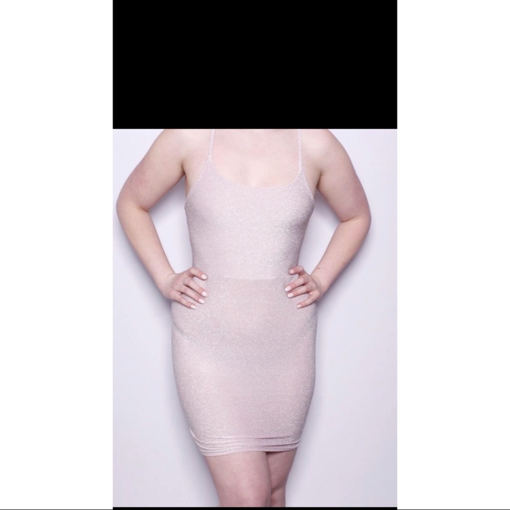 Sexy Glitter Spagetti Straps Lace Up Bodycon Dress - Picture 7 of 8